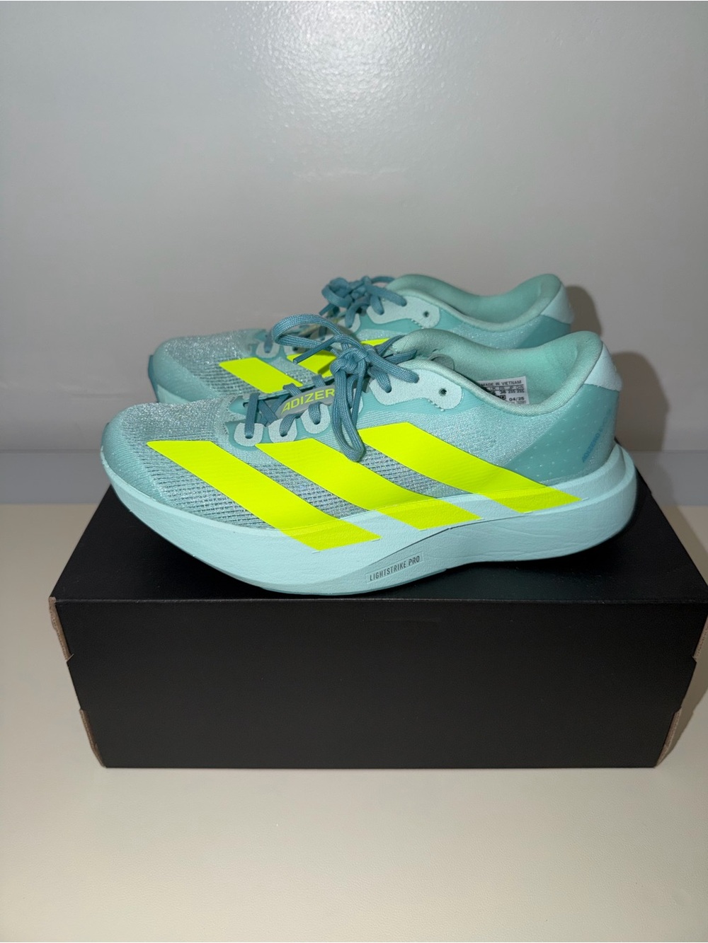 Adidas Adizero Evo SL Clear Mint / Lucid Lemon / Halo Mint - Picture 8 of 8